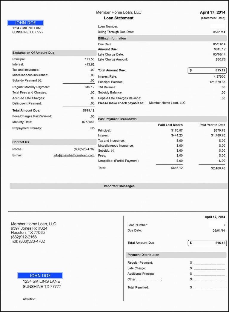 Loan Statement